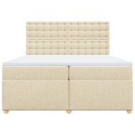 Боксспринг легло с матрак, кремаво, 200x200 см, плат