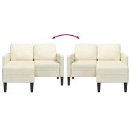 Двуместен диван с шезлонг в L-образна форма Крем 125 см кадифе