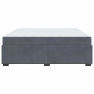 Рамка за легло с матрак Тъмен сив 200 x 200 cm текстил