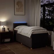 Боксспринг легло с матрак, тъмнокафяво, 80x200 см, плат