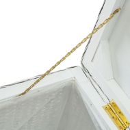 Ракла, бяла, 110 см, естествен кубу ратан и махагоново дърво масив