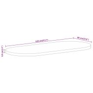 Плот за маса 120x60x3,8 см овален масивно дърво грубо манго