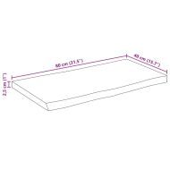 Плот за маса, жив ръб, 80x40x2,5 см, масивно дърво грубо манго