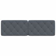 Мека табла за легло, тъмносива, 152 см, кадифе