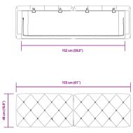 Мека табла за легло, тъмносива, 152 см, кадифе