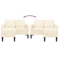 Двуместен диван с шезлонг в L-образна форма Крем 125 см лен