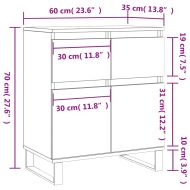 Сайдборд, дъб сонома, 60x35x70 см, инженерно дърво