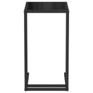 Странична маса за компютър, черна, 50x35x65 см, закалено стъкло