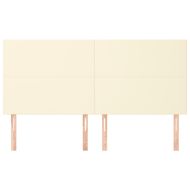 Табла за легло, кремава, 160x5x118/128 см, изкуствена кожа