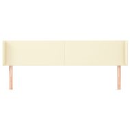 Горна табла за легло, кремава, 163x16x78/88 см, изкуствена кожа