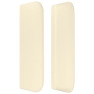 Горна табла за легло, кремава, 163x16x78/88 см, изкуствена кожа