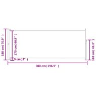 Прибираща се дворна странична тента, 180x500 см, червена