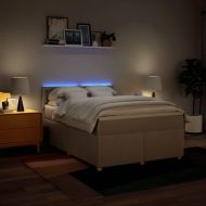 Боксспринг легло с матрак, кремава, 160x200 см, плат