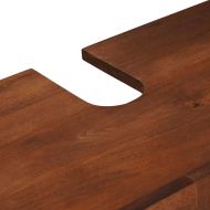 Шкаф за баня с рафт 5 pcs Кафяв и черен Солидно мангово дърво