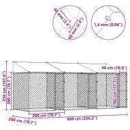 Клетка за куче Сребрист 600 x 200 x 256 см