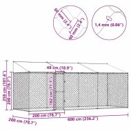 Клетка за куче Сребрист 600 x 200 x 256 см