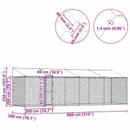 Клетка за куче Сребрист 800 x 200 x 256 см