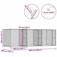 Клетка за куче Сребрист 600 x 200 x 200 см