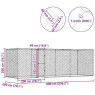 Клетка за куче Сребрист 600 x 200 x 256 см