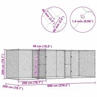 Клетка за куче Сребрист 600 x 200 x 200 см