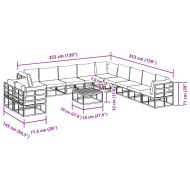 Градински Софа Комплект с възглавница Черно Алуминий