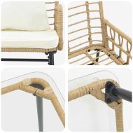 Комплект градинска мебел с възглавница 4 pcs Черно и антрацит