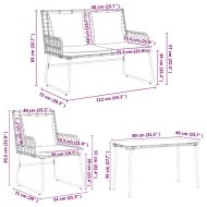 Комплект градинска мебел с възглавница 4 pcs Черно и антрацит