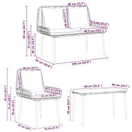 Комплект градинска мебел 4 pcs Кафяво Черно Кремаво