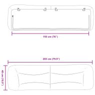 Мека табла за легло Hvar, бяла, 193 см, изкуствена кожа