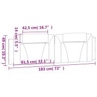 Мека табла за легло Viana, черна, 183 см, изкуствена кожа
