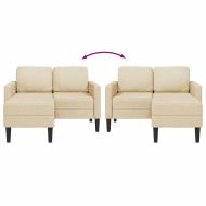 Двуместен диван с шезлонг в L-образна форма Крем 125 см