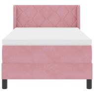 Легло с пружинирана основа Розово 200 x 100 cm Полиестер