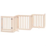 Сгъваема преграда за кучета с врата 12 панела 600 см топола