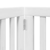 Сгъваема преграда за кучета с врата 9 панела бял 450 см топола