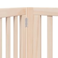 Сгъваема преграда за кучета с врата 6 панела 480 см топола