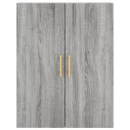 Висок шкаф, сив сонома, 69,5x34x180 см, инженерно дърво
