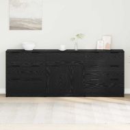 Служебен шкаф 3 pcs Черния дъб 181 x 30 x 70 см Инженерно дърво