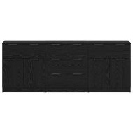 Служебен шкаф 3 pcs Черния дъб 181 x 30 x 70 см Инженерно дърво