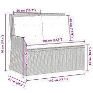 Градинска пейка с възглавница Бежово Полиратан