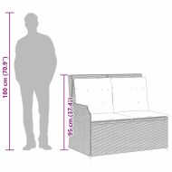 Градинска пейка с възглавница Бежово Полиратан