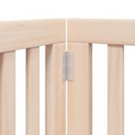 Кучешка порта с врата, сгъваема, 6 панела, 300 см, тополово дърво