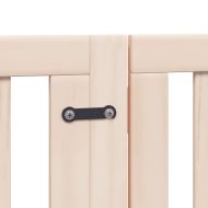 Кучешка порта с врата, сгъваема, 6 панела, 300 см, тополово дърво