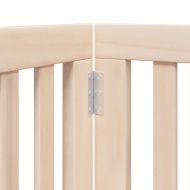 Кучешка порта с врата, сгъваема, 6 панела, 300 см, тополово дърво