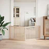 Сгъваема порта за кучета, 2 панела, 160 см, тополово дърво