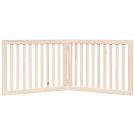 Сгъваема порта за кучета, 2 панела, 160 см, тополово дърво