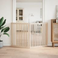 Сгъваема преграда за кучета 2 панела 160 см тополово дърво