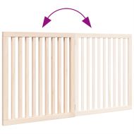 Сгъваема преграда за кучета 2 панела 160 см тополово дърво