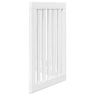 Сгъваема преграда за кучета 3 панела бял 150 см тополово дърво