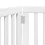 Сгъваема преграда за кучета 3 панела бял 150 см тополово дърво