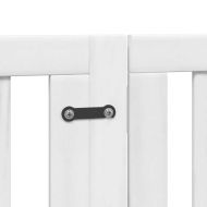 Сгъваема преграда за кучета с врата 6 панела бял 300 см топола